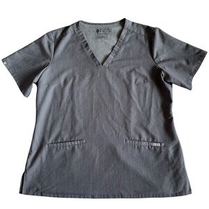 FIGS Women's Casma Three-Pocket Scrub Top - Gray - Size L